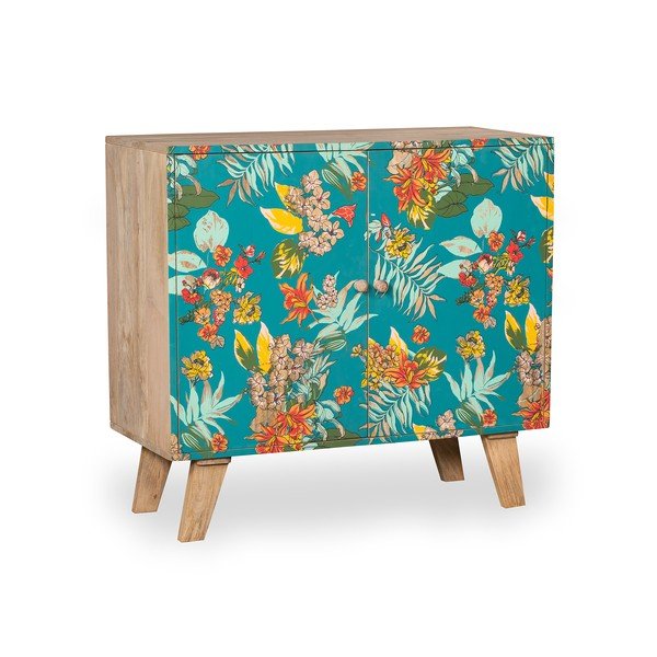 Шкафче в тюркоазен и естествен цвят 90x85x40 cm Reipur – Interia Home & Living-image-2