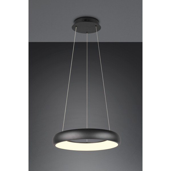 Матово черно LED затъмняващо се висящо осветително тяло с метален абажур ø 46 cm Cardona – Trio-image-1