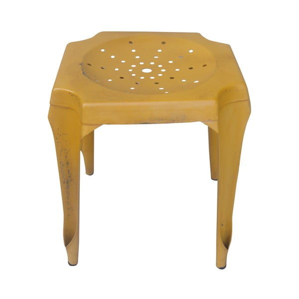 Kovový retro stolek Gion, žlutý