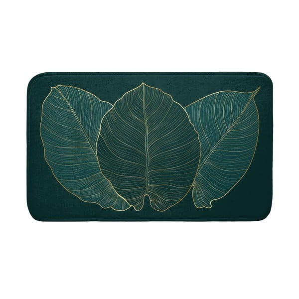 Тъмнозелен килим за баня 45x75 cm Jade – douceur d'intérieur