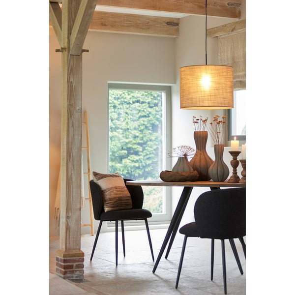 Черен тапициран трапезен стол Elyna – Light & Living-image-3