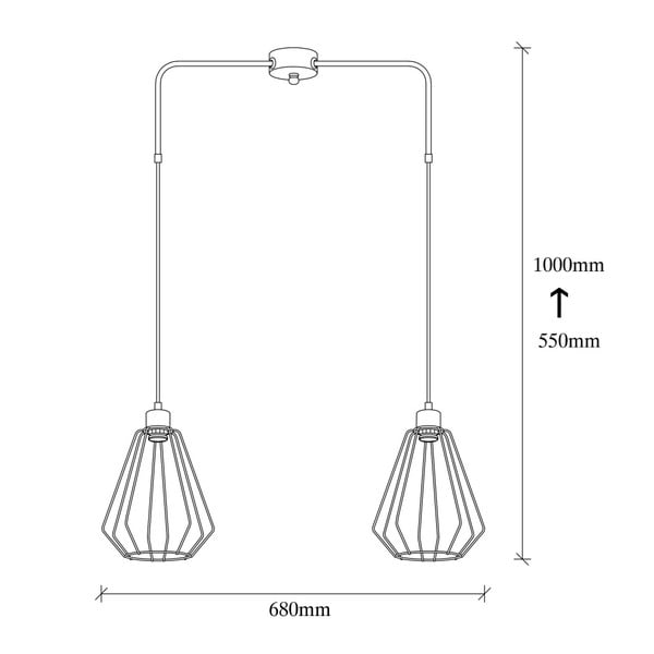 Черно метално висящо осветително тяло Opviq lights Straton - Opviq lights-image-3