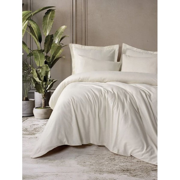 Бежово единично  спално бельо от памук Renforcé 140x200 cm Checkered – Mila Home Luxury