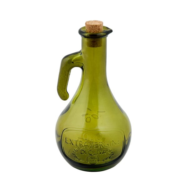 Зелена бутилка за олио от рециклирано стъкло , 500 ml Olive - Ego Dekor