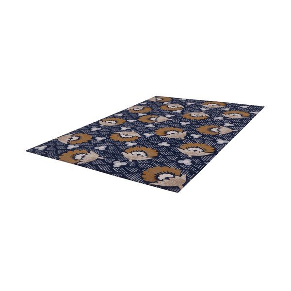Тъмносин вълнен килим 133x190 cm Chintz – Agnella-image-3