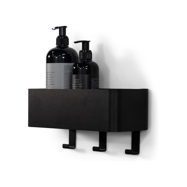 Черен стенен стоманен рафт за баня Multi – Spinder Design-image-2