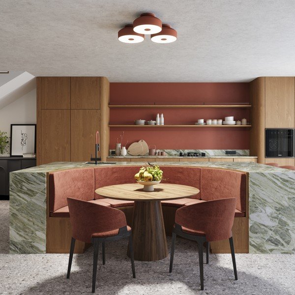 Оранжево осветително тяло за таван ø 30 cm Blacko – Sollux-image-2