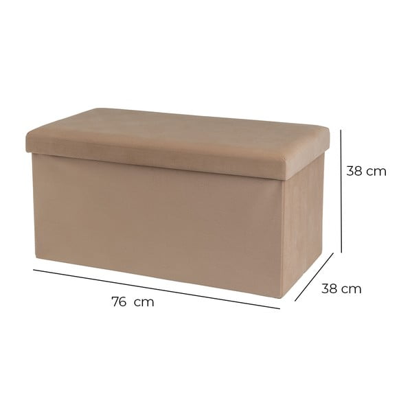 Светлокафява кадифена табуретка Estela – Casa Selección-image-3