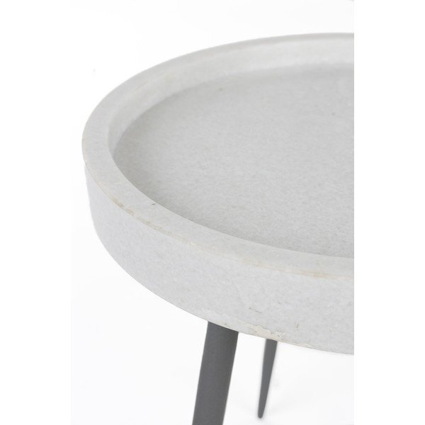 Кръгла странична масичка с мраморна плоча ø 33 cm Karrara – White Label-image-2