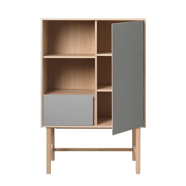 Сив скрин с чекмеджета Bilbao - Unique Furniture-image-1
