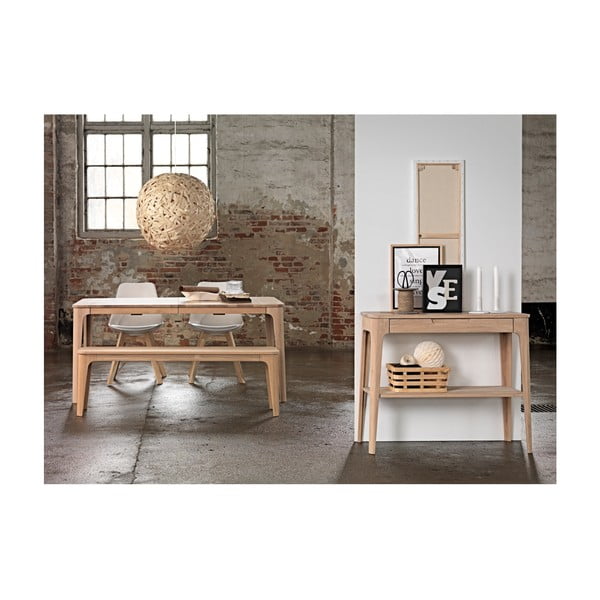 Разтегателна маса за хранене от бял дъб , 160 x 90 cm Amalfi - Unique Furniture-image-2