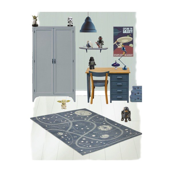 Детски килим с ръчна щампа , 100 x 140 cm Little Galaxy - Nattiot-image-2
