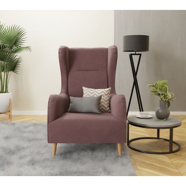 Фотьойл от розово кадифе Carole - Ropez-image-3