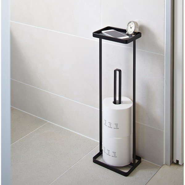 Черен диспенсер за тоалетна хартия с рафт Tower - YAMAZAKI-image-1