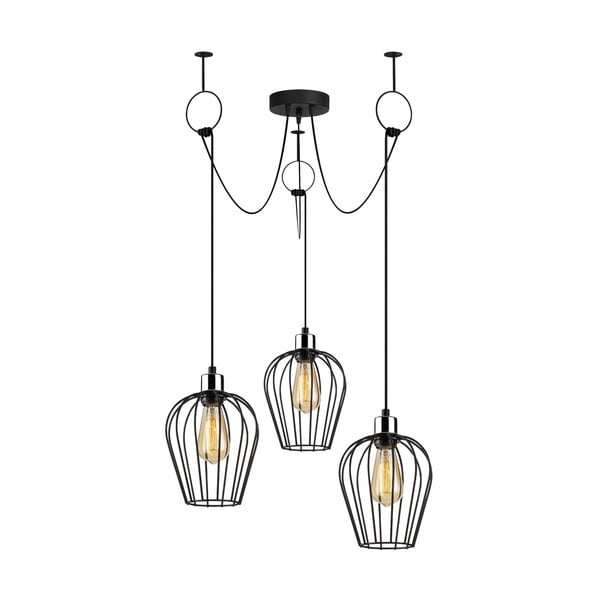 Черна висяща лампа за 3 крушки Tel Chain - Opviq lights-image-2