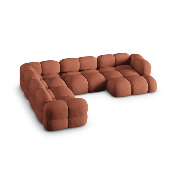 Ъглов диван в тухлен цвят (ляв ъгъл/U форма) Loretto – Cosmopolitan Design