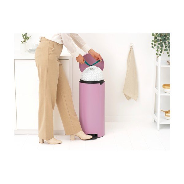 Розово стоманено кошче за боклук с педал 30 l NewIcon – Brabantia-image-3