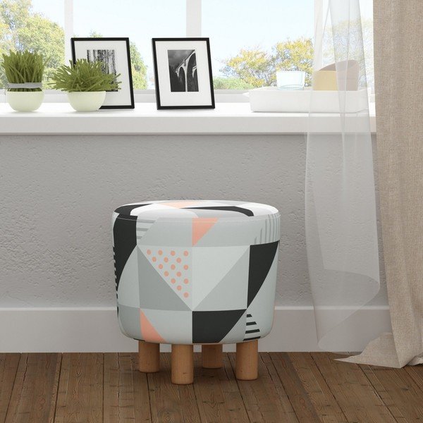 Табуретка с дървени крачета Cono Tepe, ⌀ 41 cm - Homitis-image-3