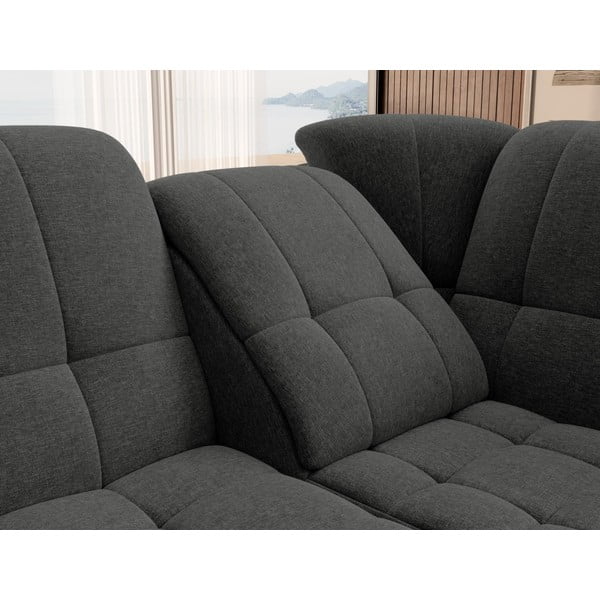 Тъмносив разтегателен ъглов диван с място за съхранение (десен ъгъл L форма) Sado – ELTAP-image-1