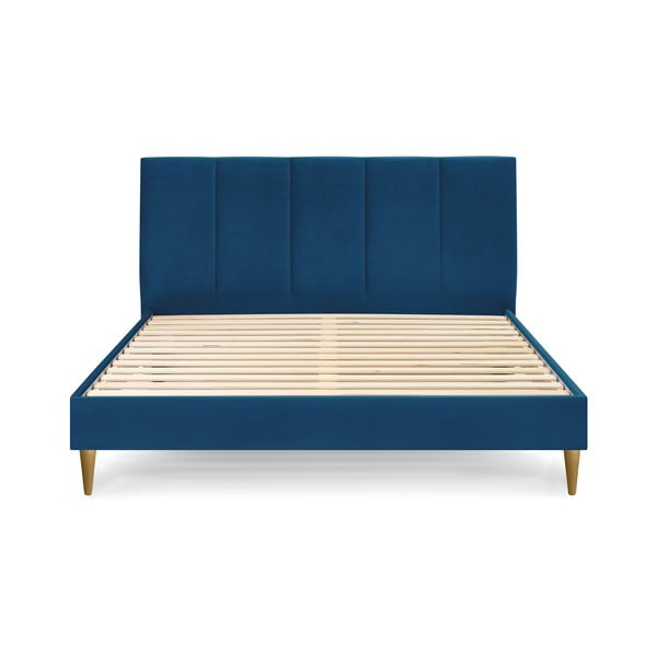 Синьо тапицирано двойно легло с решетка 180x200 cm Vivara - Bobochic Paris-image-2