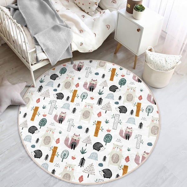 Бял детски килим ø 100 cm Comfort - Mila Home-image-3