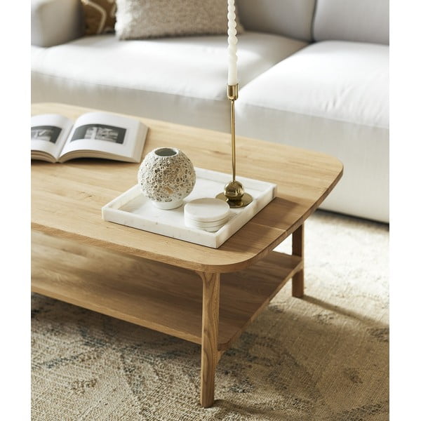 Масичка за кафе от масивен дъб в естествен цвят  60x100 cm Twig – The Beds-image-1