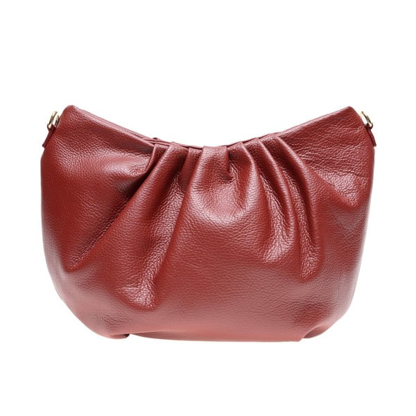 Червена кожена чанта за рамо - Carla Ferreri