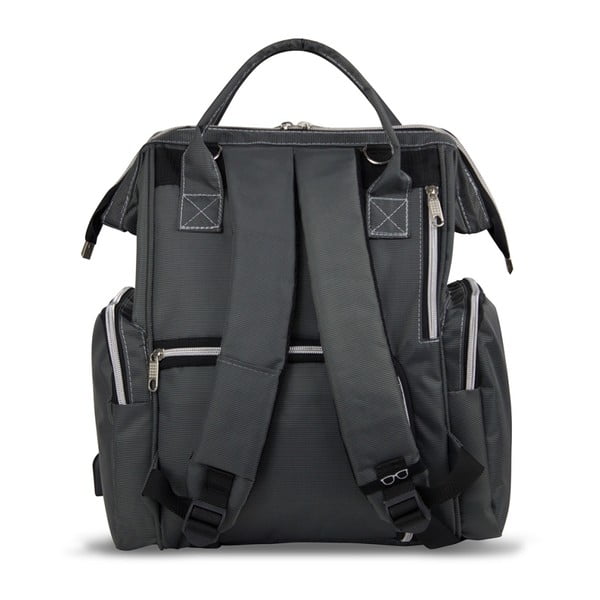 Антрацитна раница за майки с USB порт My Valice HAPPY MOM Раница за грижи за бебето - Myvalice-image-2