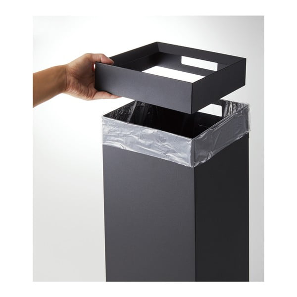 Черен метален контейнер за отпадъци 27 L Tall - YAMAZAKI-image-3