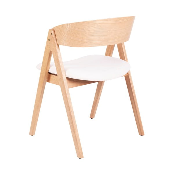 Комплект от 2 трапезни стола от каучуково дърво с бяла седалка Rina - sømcasa-image-1