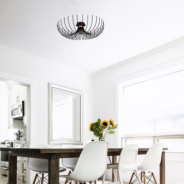 Черно осветително тяло за таван с метален абажур ø 56 cm Aspendos – Opviq lights-image-3