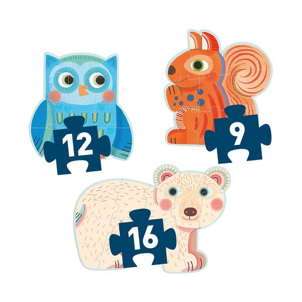 Комплект от 3 детски горски пъзела - Djeco-image-2