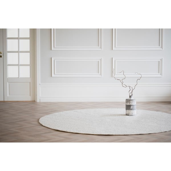 Светлосив вълнен кръгъл килим ø 250 cm Auckland - Rowico-image-2