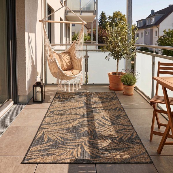 Черен/кафяв килим за открито и закрито 60x100 cm Mira 1451 – Ayyildiz Carpets-image-1