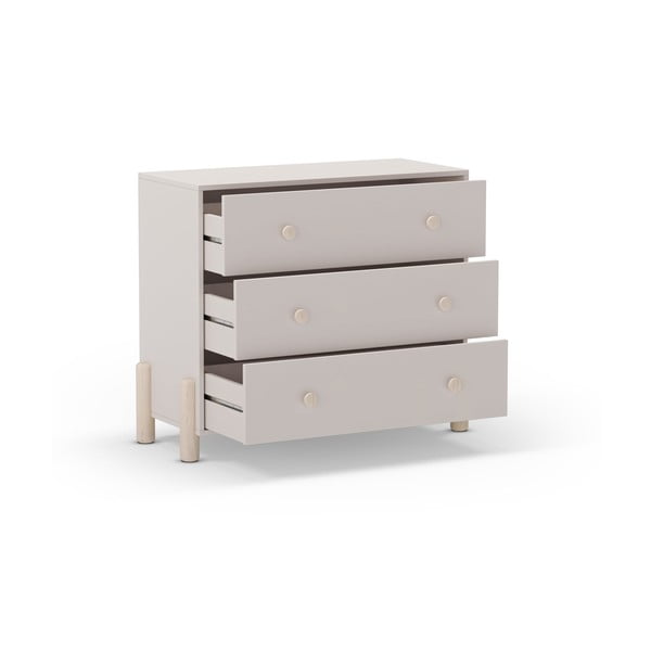 Кремав нисък детски скрин от масивен бор 90x80 cm Enola – Marckeric-image-4