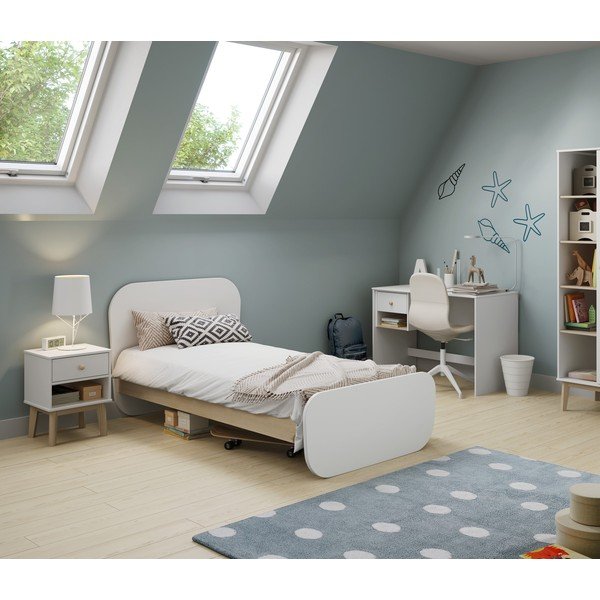 Бяло детско нощно шкафче Esteban - Marckeric-image-1