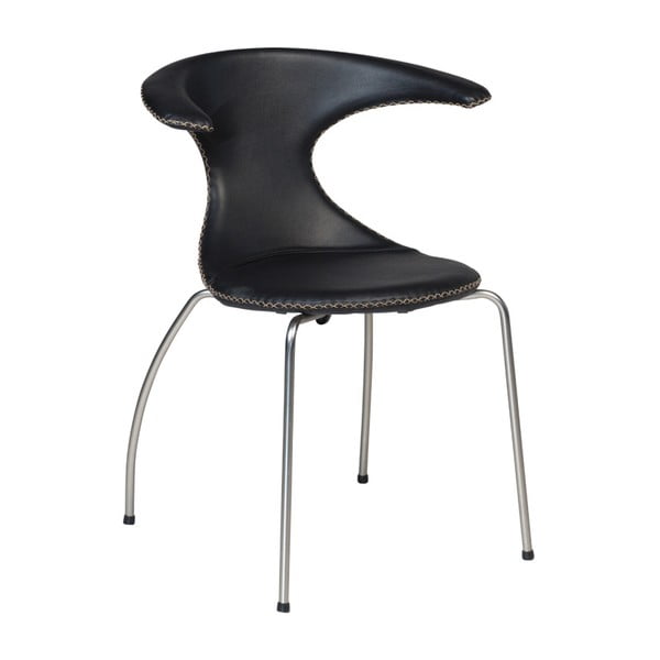 Černá jídelní židle s matným kovovým podnožím DAN–FORM Denmark Flair