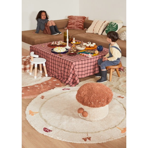 Детски пуф в тухлен цвят/кремав Boletus – Lorena Canals-image-4