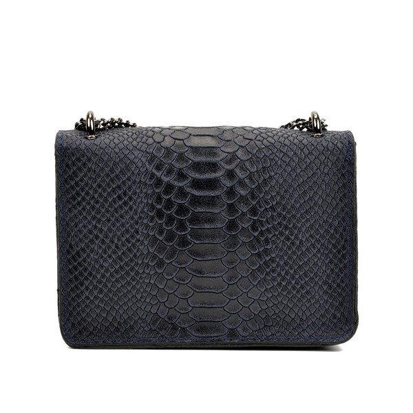 Тъмно синя кожена чанта Bella - Carla Ferreri-image-1