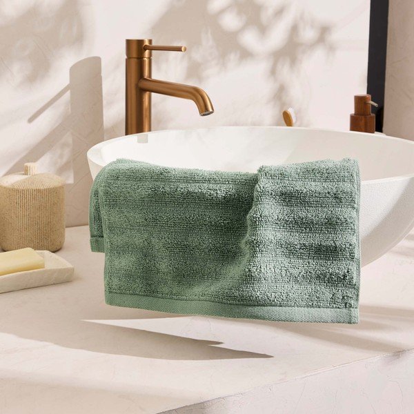 Зелена памучна кърпа от тери 30x50 cm Maya – douceur d'intérieur-image-2