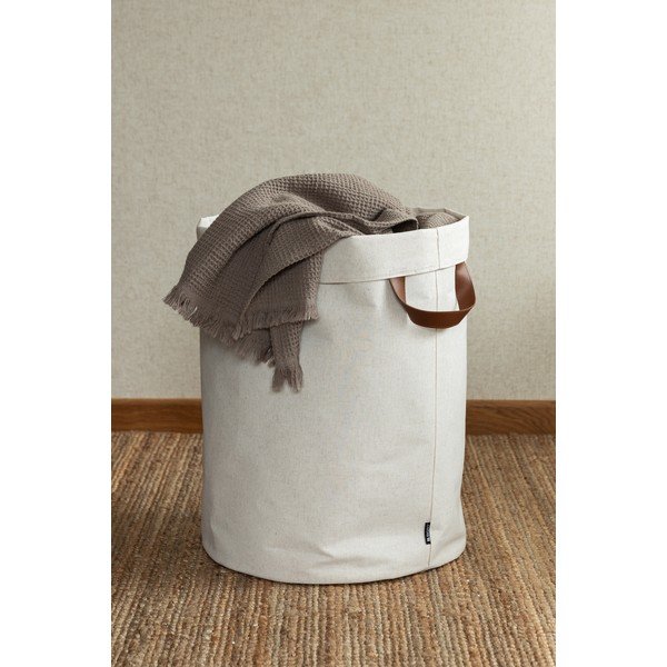 Бежов текстилен кош за пране 69 l Soft Storage – Bigso-image-1