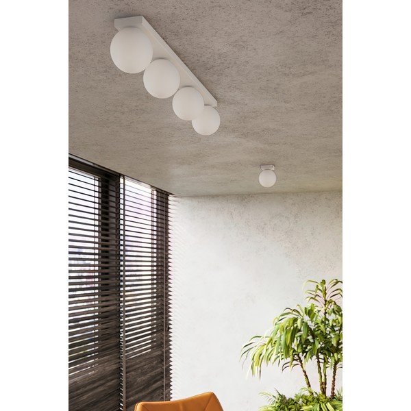 Бяло осветително тяло за таван със стъклен абажур ø 12 cm Umerta – Sollux-image-1