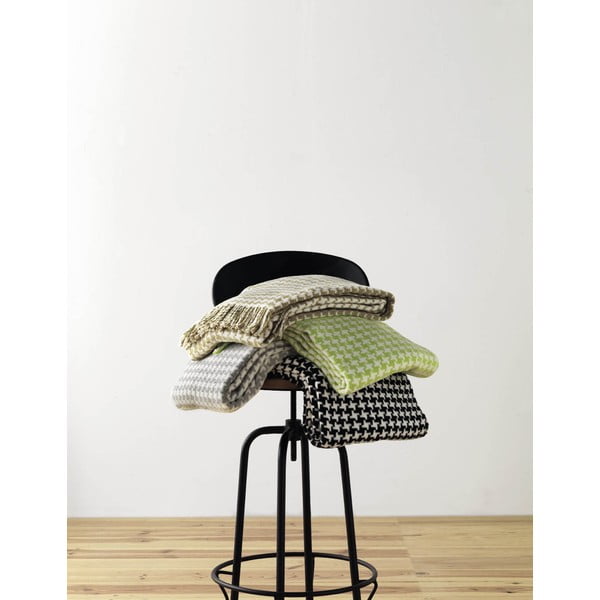 Limetkově zelený pléd s podílem bavlny Euromant Pearls, 140 x 180 cm-image-1