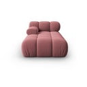 Розов кадифен модул за диван (ляв ъгъл) Bellis - Micadoni Home
