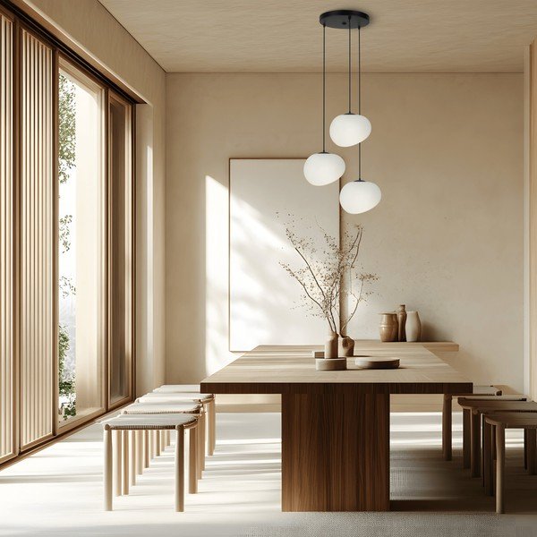 Черно-бяло висящо осветително тяло ø 42 cm Stones – Candellux Lighting-image-1