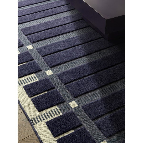Тъмносин/бежов ръчно изработен вълнен килим 120x170 cm – Asiatic Carpets-image-2