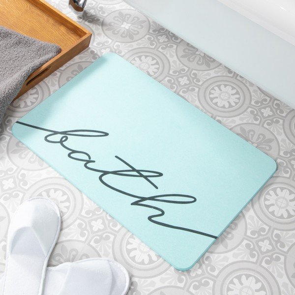 Светлосиня постелка за баня 39x60 cm Bath - Artsy Doormats-image-1