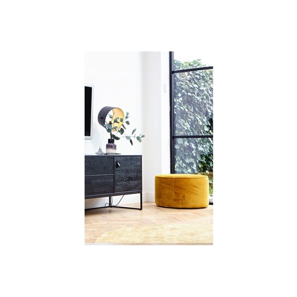 Пуф в цвят горчица WOOOD Sara Low-image-3