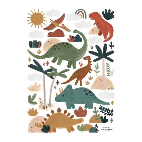 Лист със стикери 30x42 cm Great Dinosaurs - Lilipinso