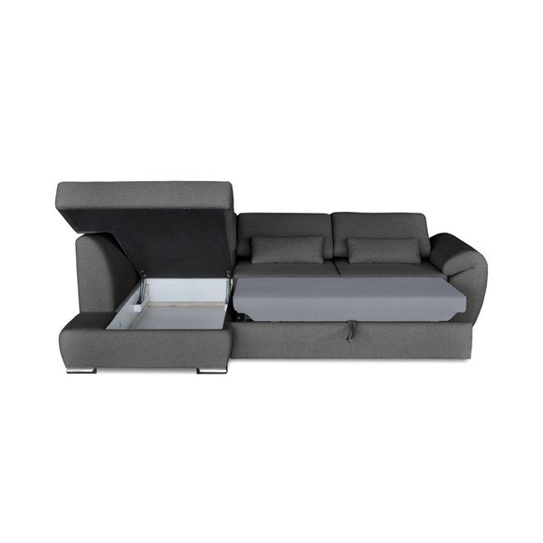 Tmavě šedá rohová rozkládací pohovka Windsor & Co. Sofas Epsilon, levý roh-image-4